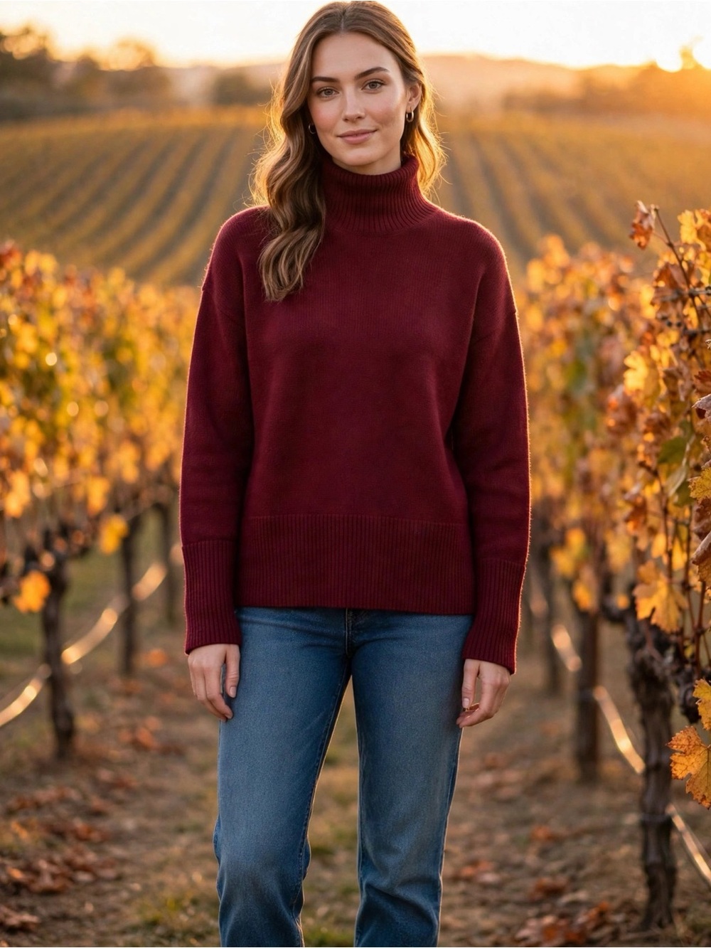 GAP Burgundy Ribbed Turtleneck Sweater NWT Size S